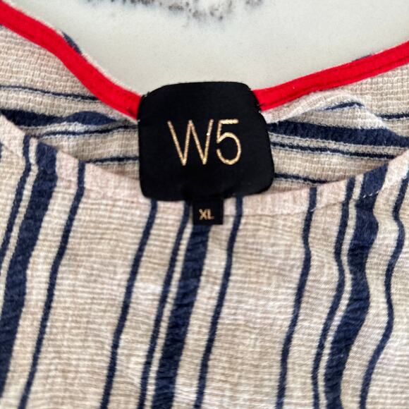 Anthropologie W5 Concepts Cream & Blue Striped Top - L - Picture 4 of 4